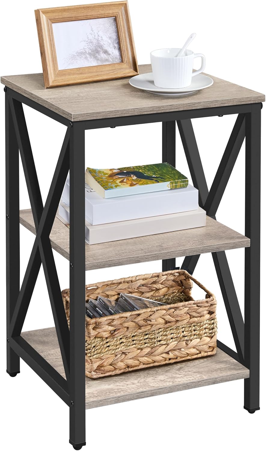 Home Office Industrial Design - End Table Living Room, 3-Tier Side