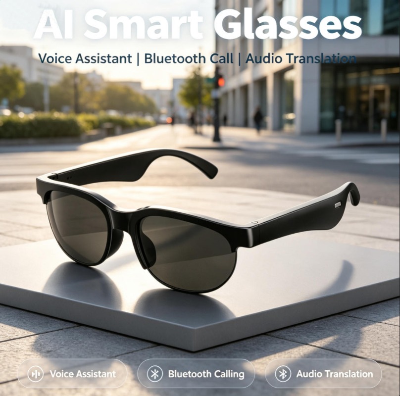 Blue Light Glasses - Smart Bluetooth Glasses TAC Polarized Sunglasses