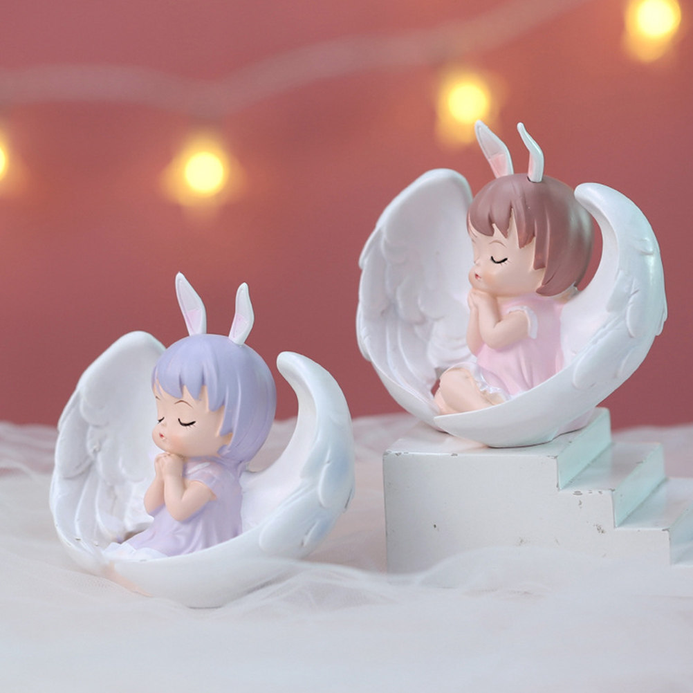 Home Office Layout - Mini Resin Angel Decor for Cake