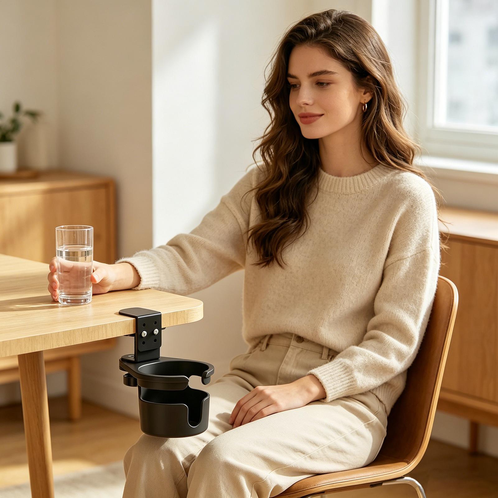 Desk Cup Holder Tabletop Drink - Office Table Home ulasan dan harga