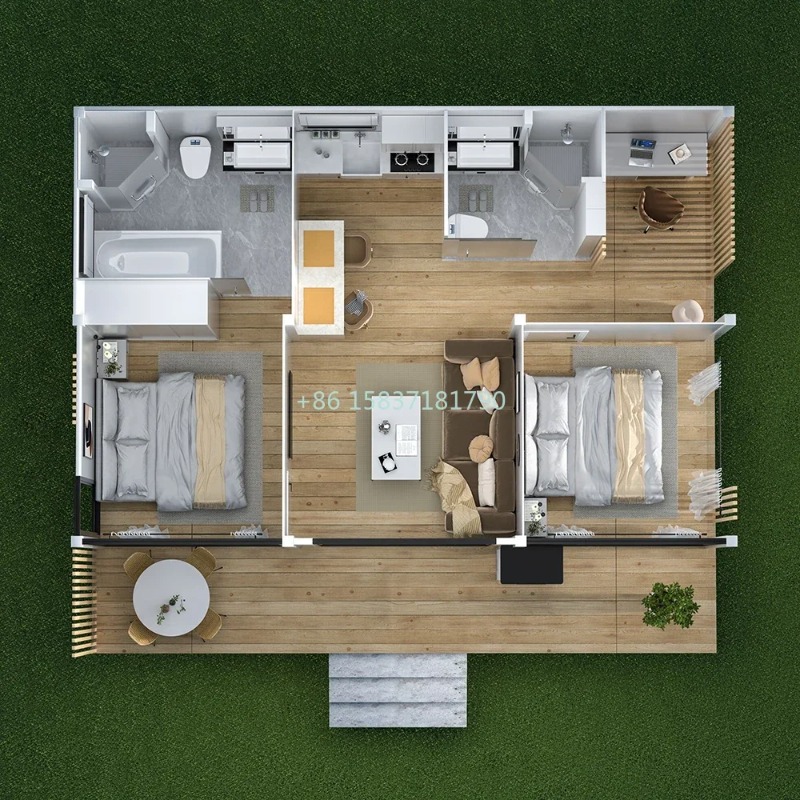 Family Container House Modular - Home Office Australia ulasan dan harga
