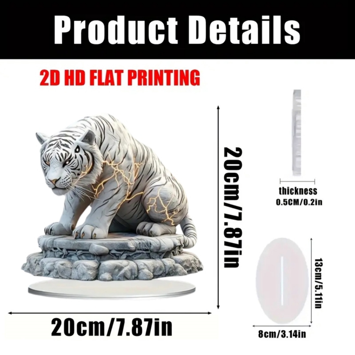 Two Tigers Statue,2D Flat Anim - Office Table Home ulasan dan harga