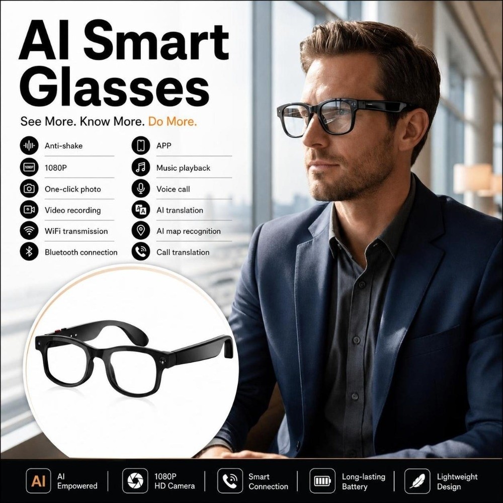 2 in 1 AI Smart Glasses HD Pho - Blue Light Glasses ulasan dan harga
