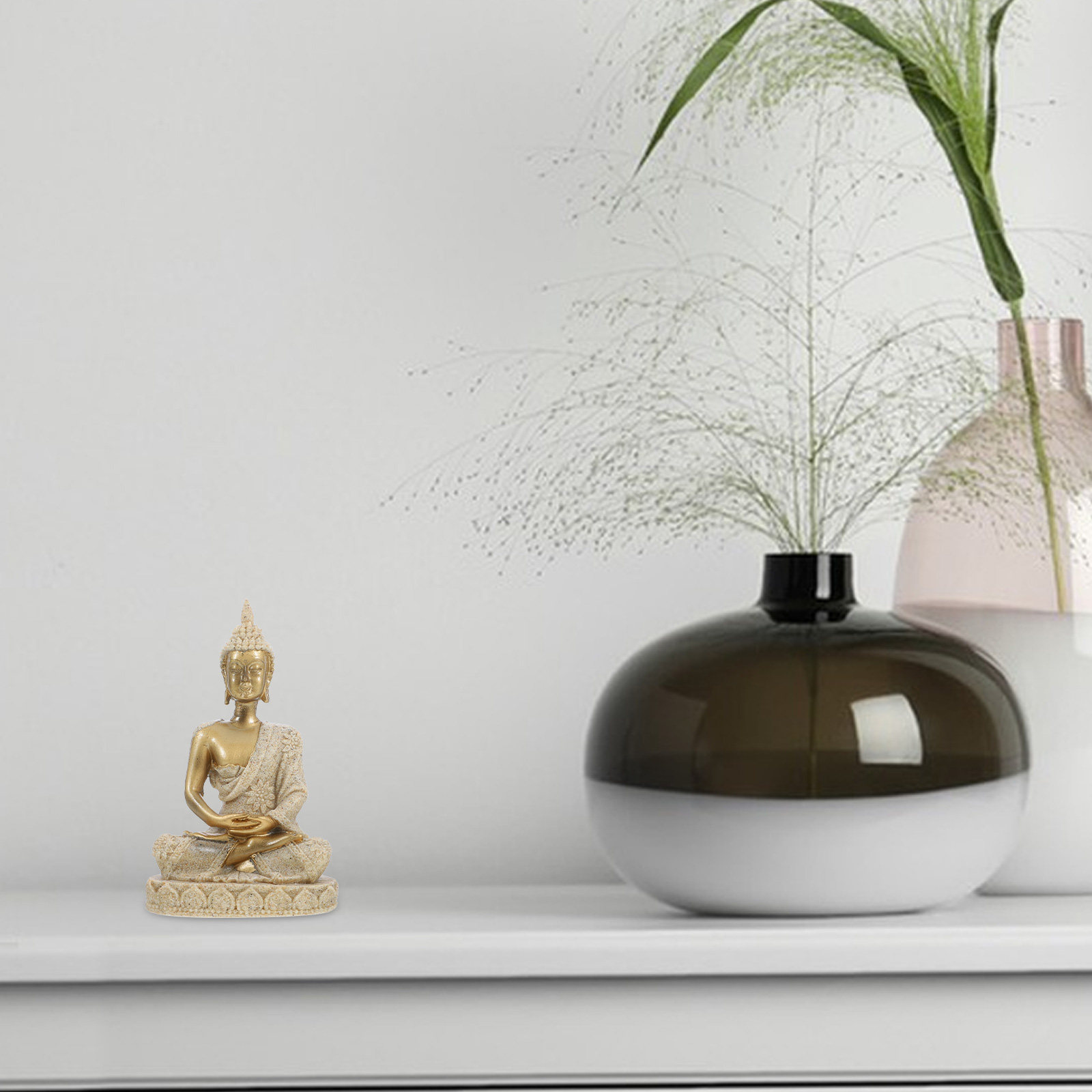Retro Resin Buddha Statue Comp - Office Table Home ulasan dan harga