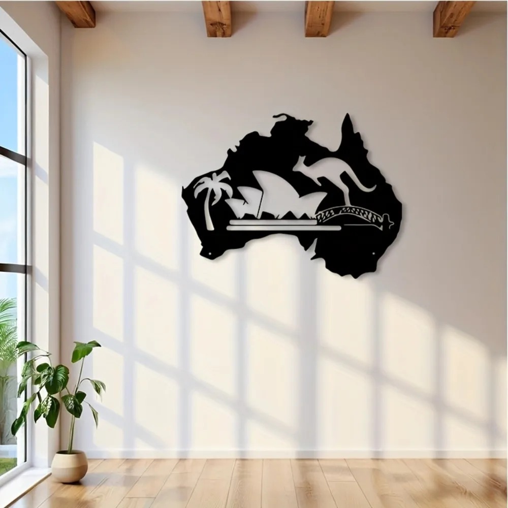Australia Kangaroo Metal Wall  - Home Office Australia ulasan dan harga
