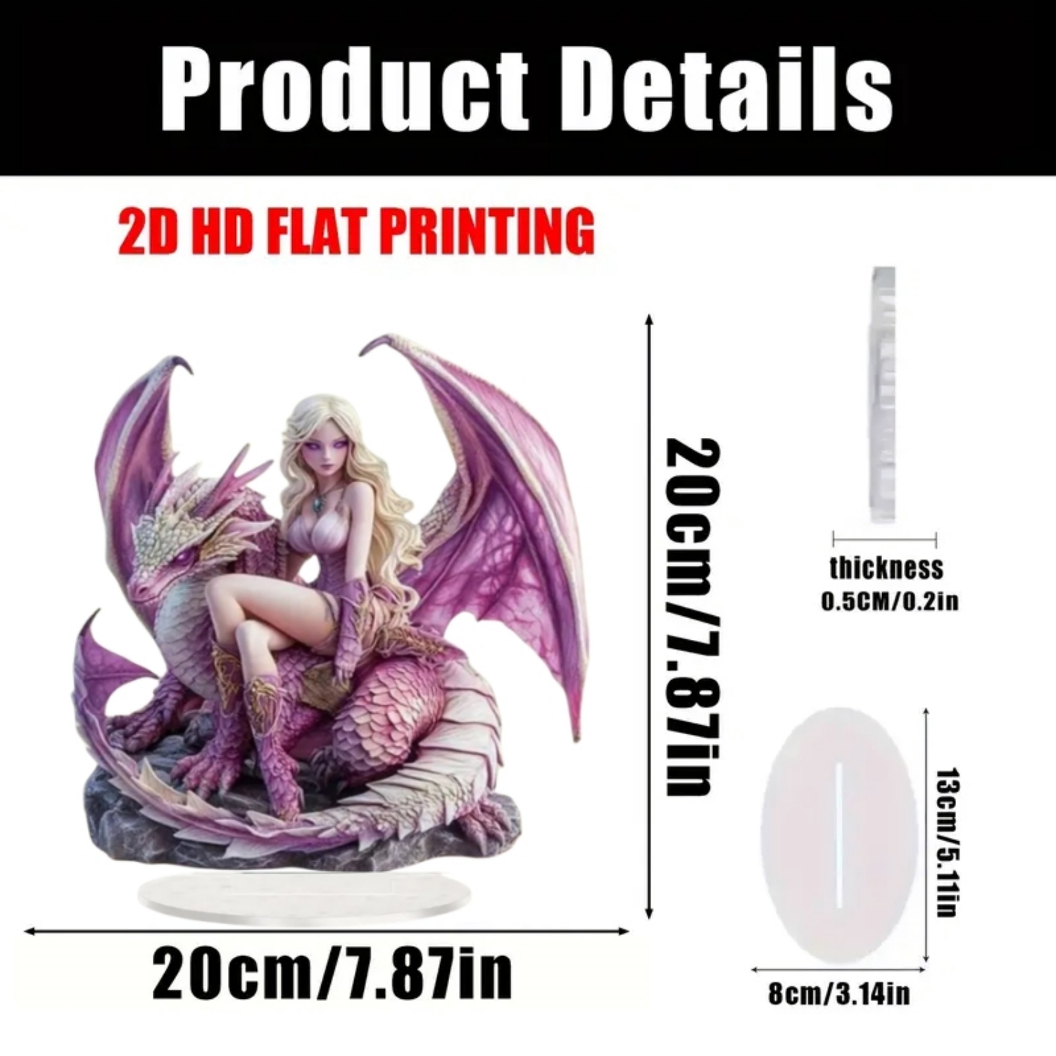 Fairy Statue,2D Flat Acrylic P - Office Table Home ulasan dan harga