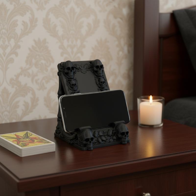 Gothic Style Skull Phone Holde - Office Table Home ulasan dan harga