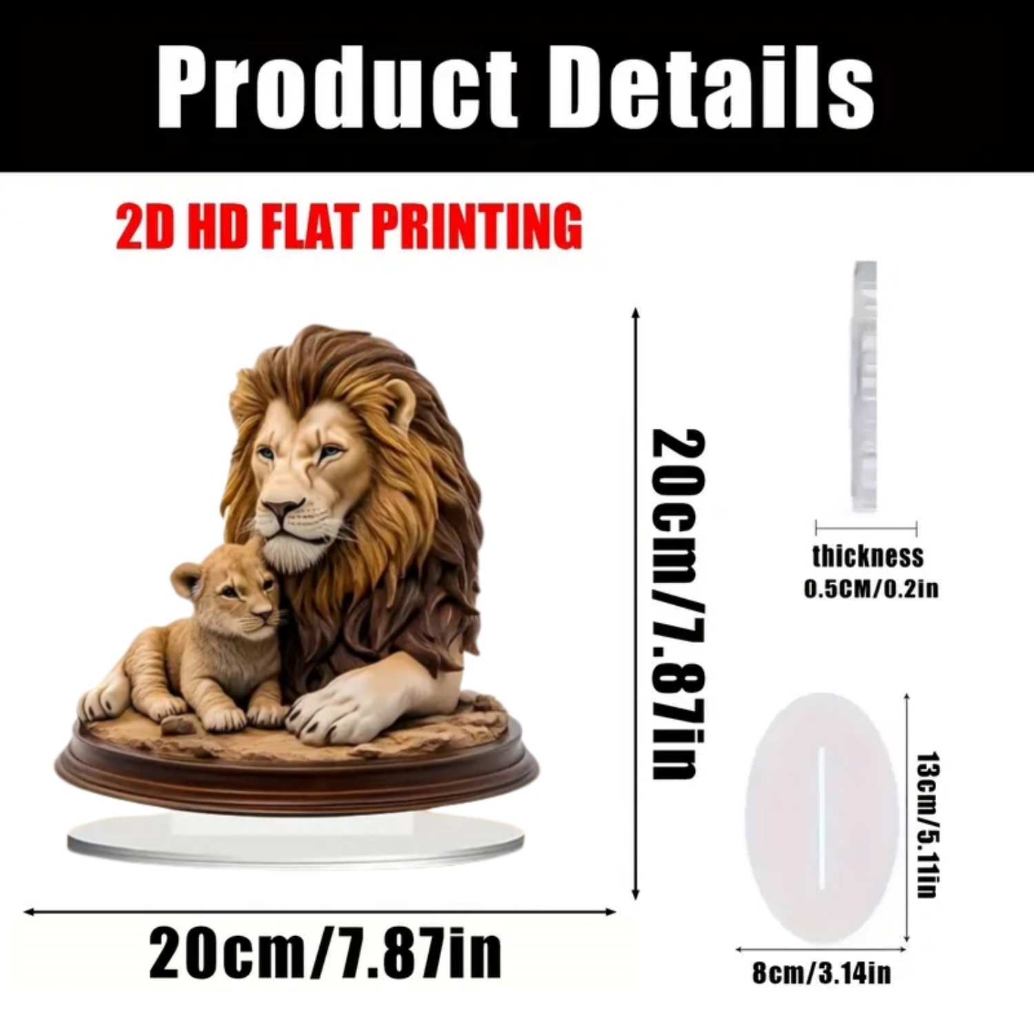 Male Lion Statue,2D Flat Anima - Office Table Home ulasan dan harga