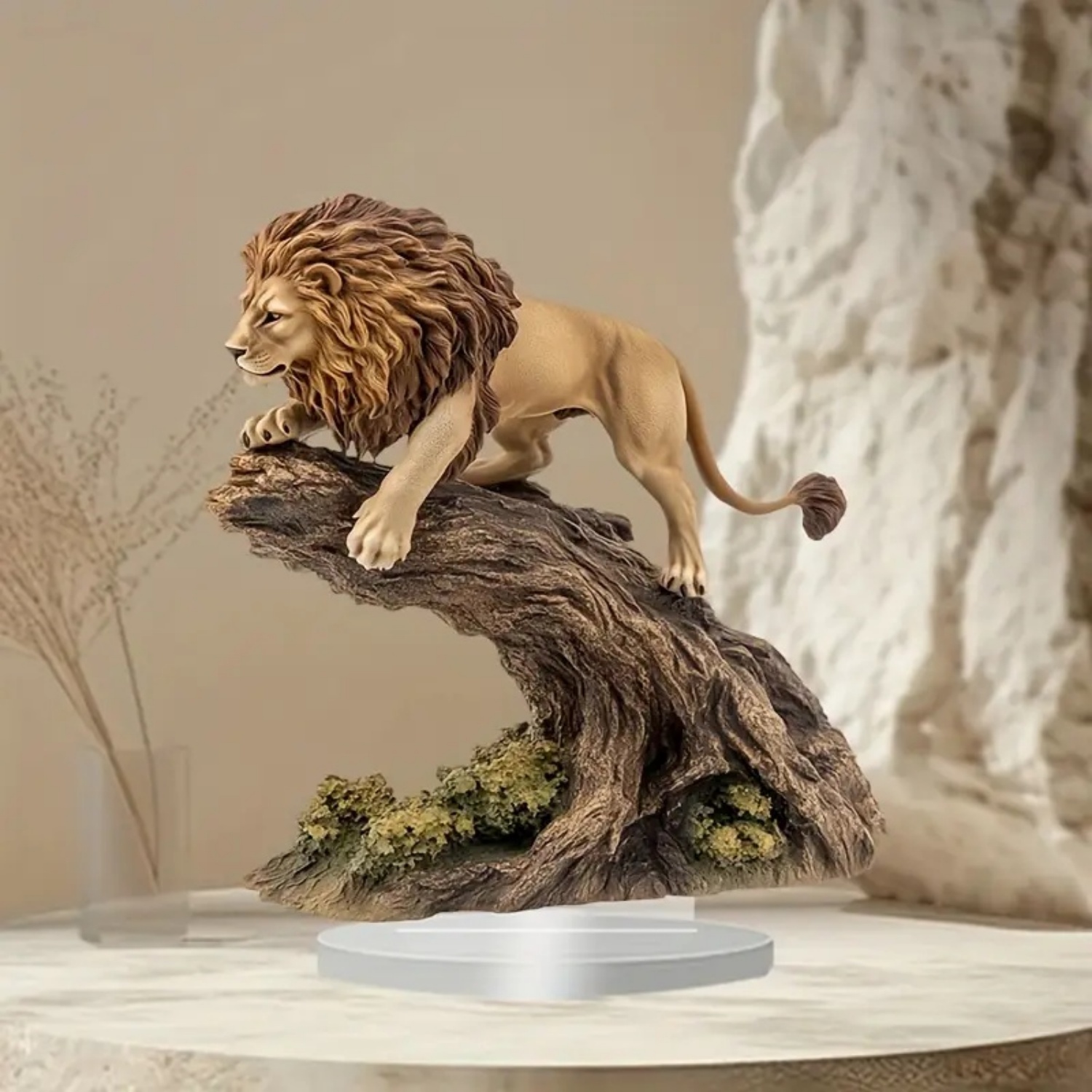 Male Lion Statue,2D Flat Anima - Office Table Home ulasan dan harga