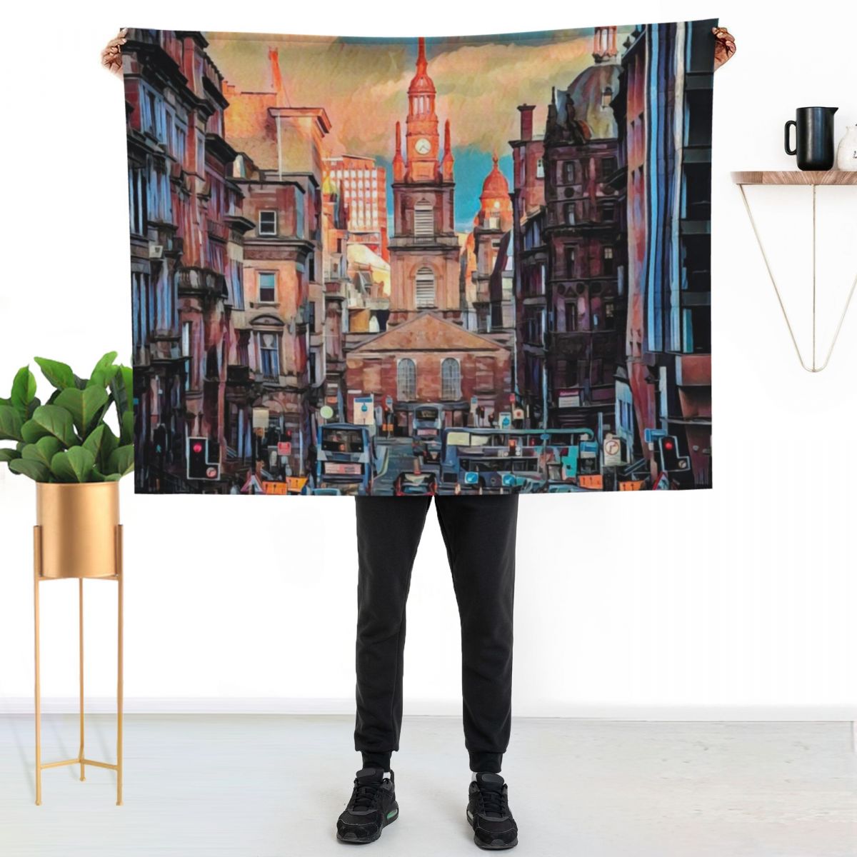 Glasgow Streets Throw Blanket  - Home Office In Glasgow ulasan dan harga
