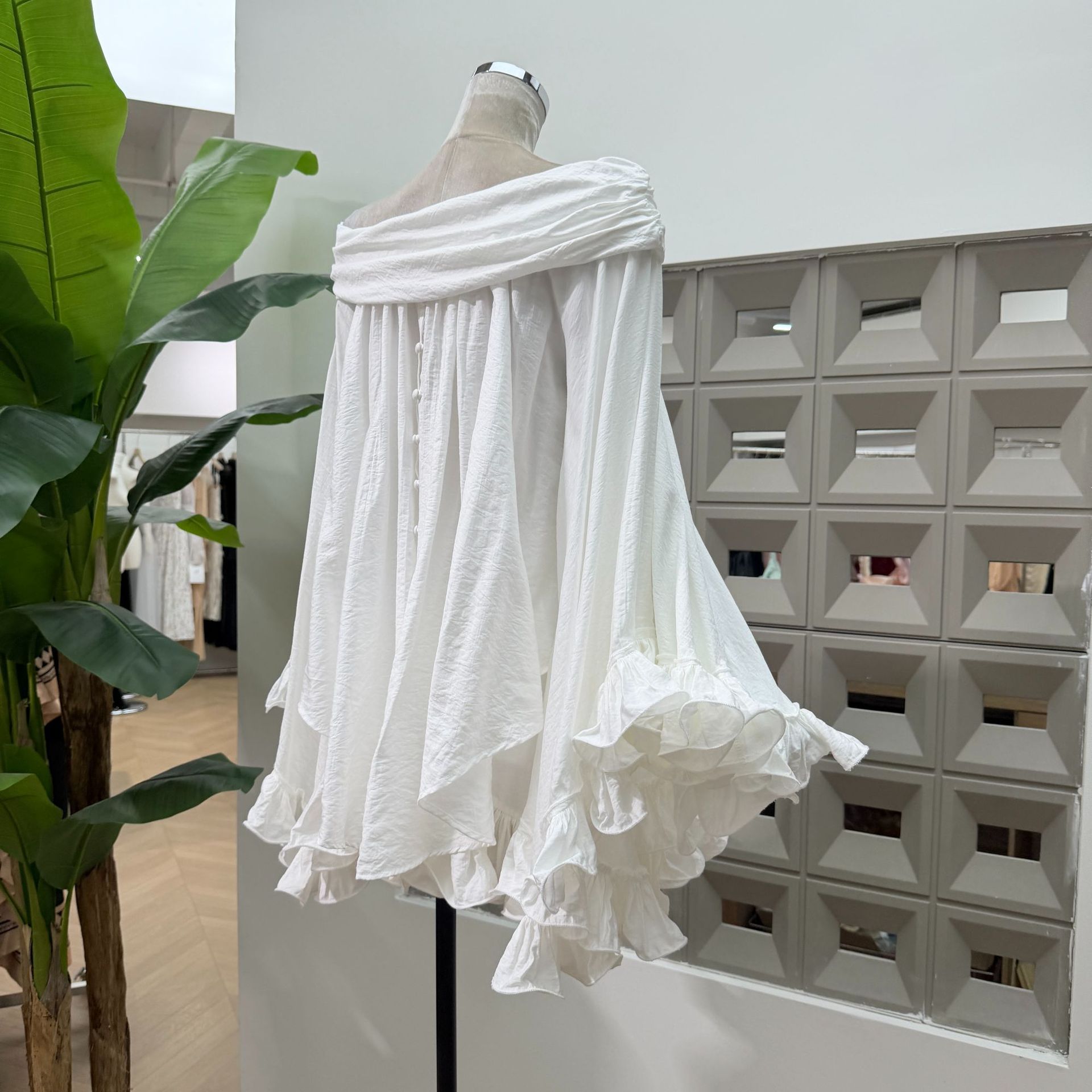 Summer Solid Color Ruffled Loo - Home Office For Two ulasan dan harga