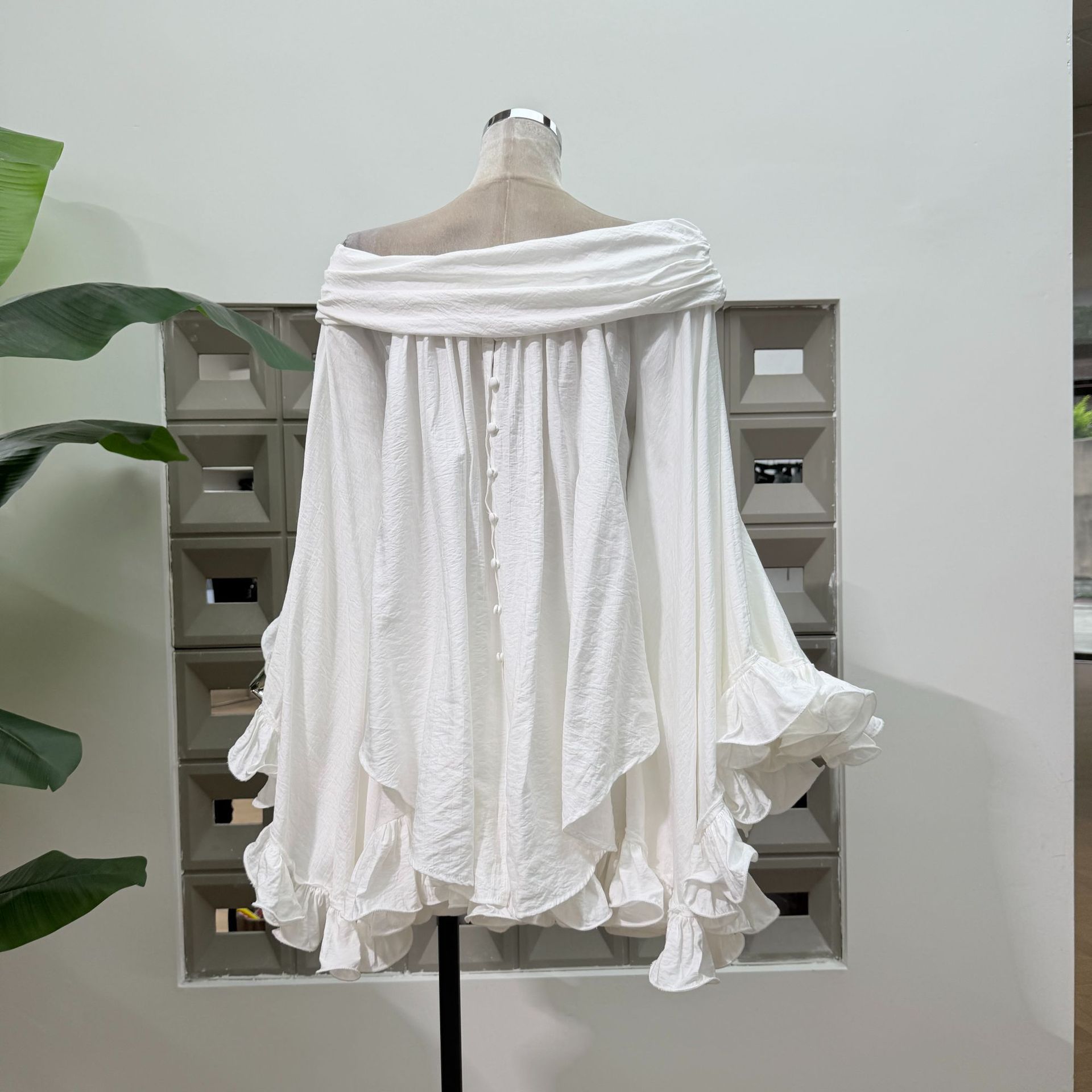 Summer Solid Color Ruffled Loo - Home Office For Two ulasan dan harga