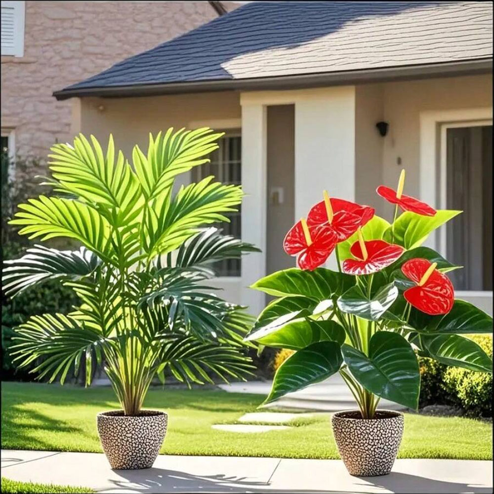 2sets Large Artificial Palm Pl - Home Office Layout ulasan dan harga