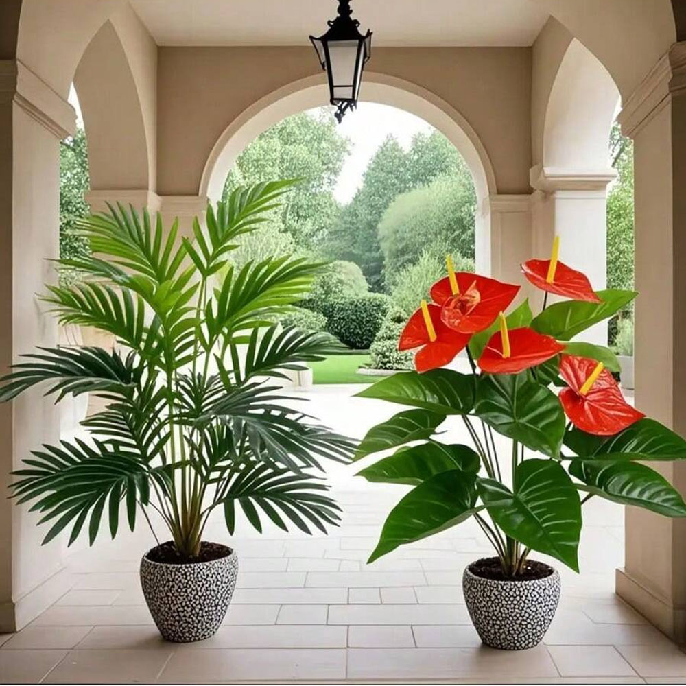 2sets Large Artificial Palm Pl - Home Office Layout ulasan dan harga