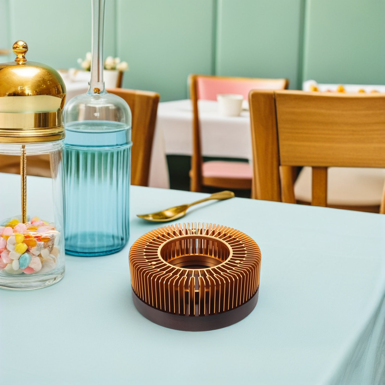 Gold Tea Pot Warmer Heater Alu - Office Table Home ulasan dan harga