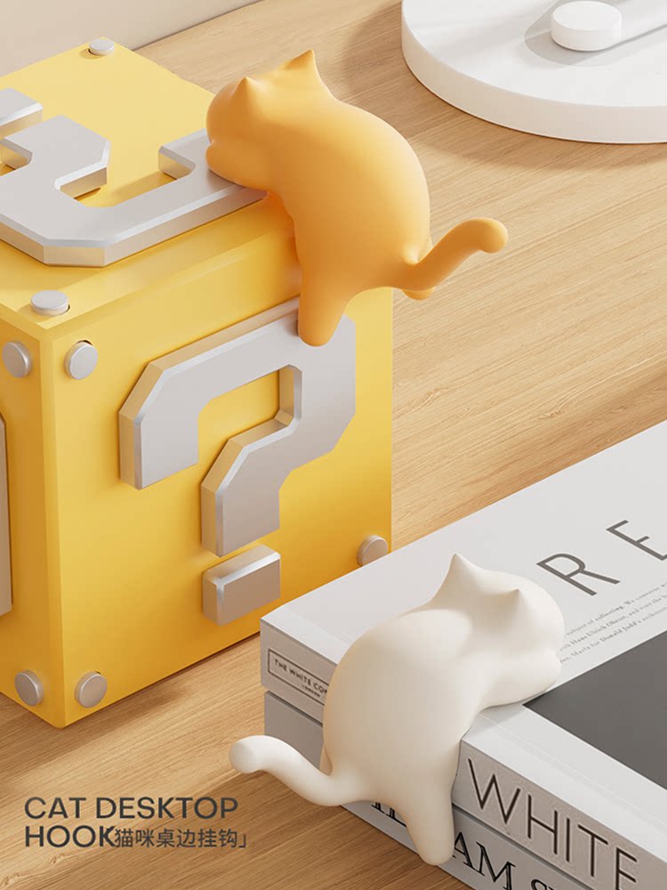 Cute Portable Cat Bag Hook Han - Office Table Home ulasan dan harga